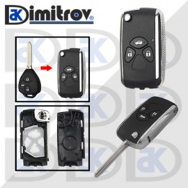 Кутийка ключ 3 бутона модел 2 Toyota Avalon Camry Corolla Crown Land Cruiser Prado RAV 4 REIZ Tarago Venza